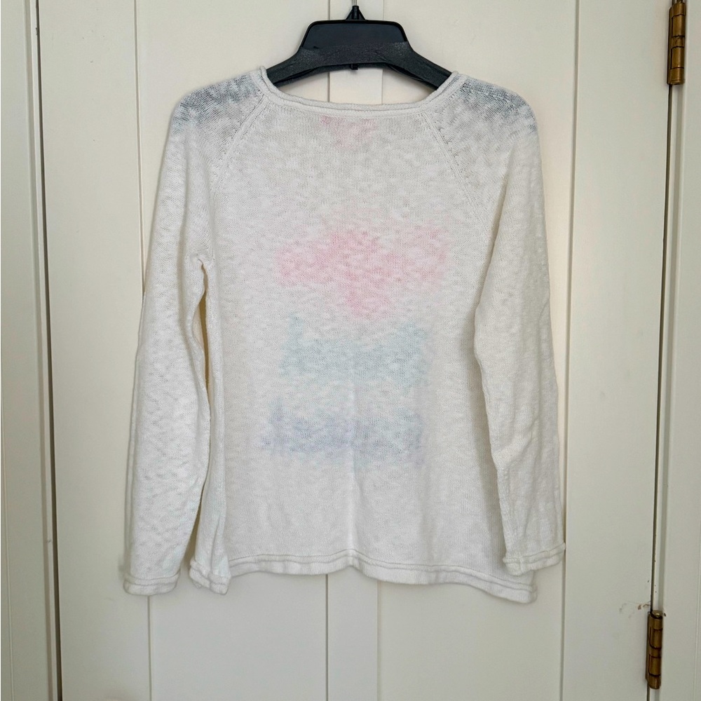 Lilly Pulitzer Danette Sweater Coffee Beach Repeat Graphic Resort White M NWOT - Picture 7 of 12
